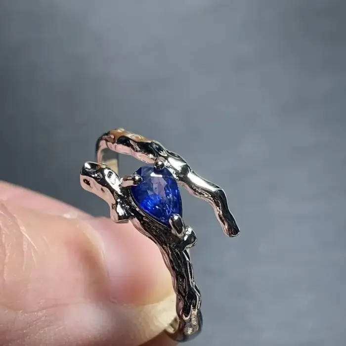 Bague en saphir naturel 50, réglable, pour femme, bijoux pour femme, cadeau, vente en gros, haute qu