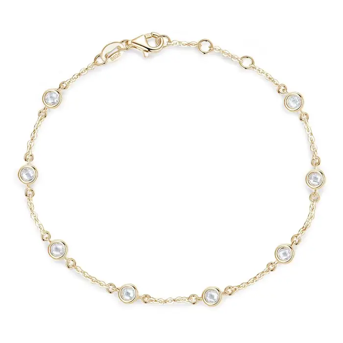 Kaletine – Bracelet en argent Sterling 925 pour femmes, avec CZ transparent, personnalisé, couleur or blanc, bijoux de fierté, KLTB096