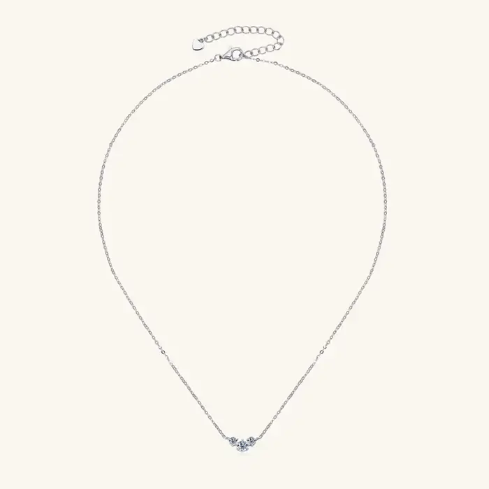 IOGOU-Collier pendentif en argent véritable 925 pour femme, collier Moissanite complet, bijoux tour de cou, 3 charbons, document D, VVl's