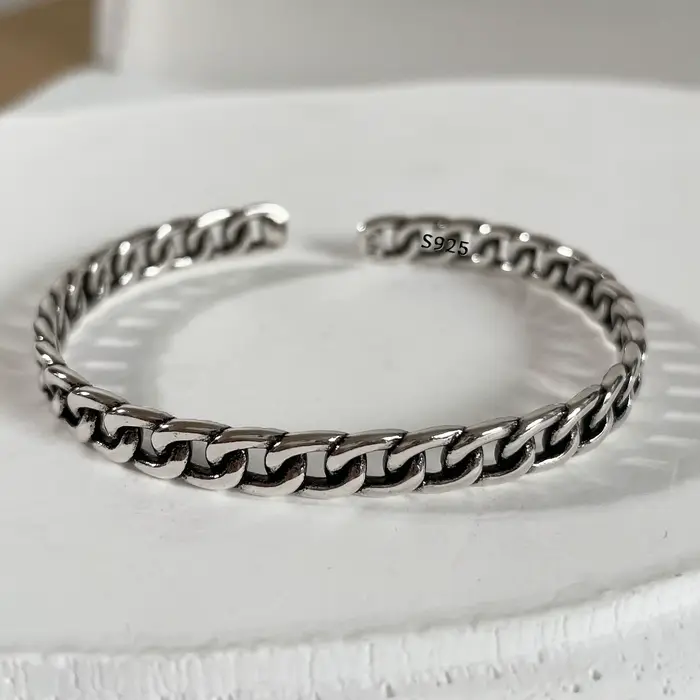 Bracelets creux en argent regardé 925 pour femmes, bijoux de fête, cadeau d'anniversaire, tendance, 