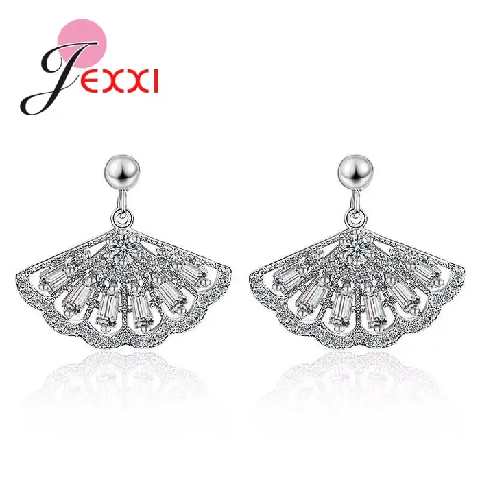 Boucles d'Oreilles Luxueuses en Argent Sterling 925 pour Femme, Accessoires de Mode et de Mariage, V