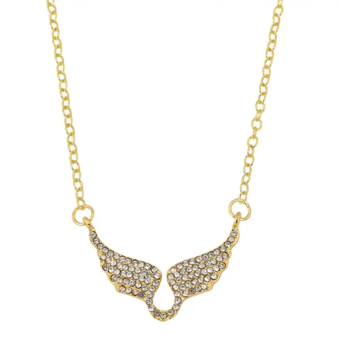 Collier ailes d'ange en or pour femme, exquis et luxueux, serti de zircons étincelants, bijoux de cr