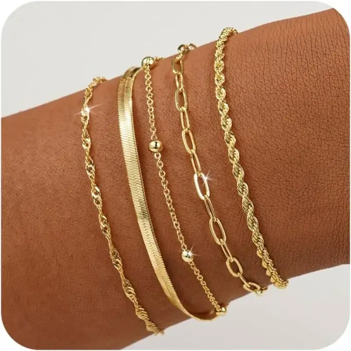 Bracelets en or pour femmes, élégant et réglable, plaqué or 14 carats, tendance, minimaliste, délica