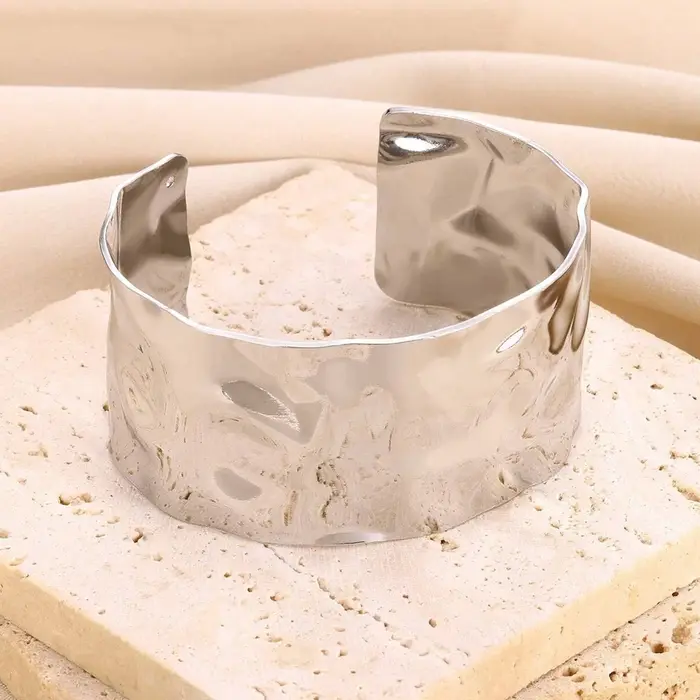 Bracelets manchette ouverts réglables couleur or pour femmes et hommes
