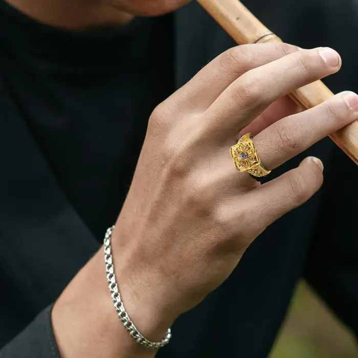Bague sculptée Vintage audacieuse