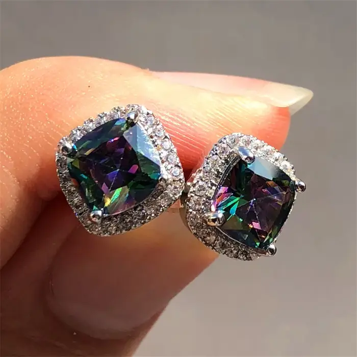 Boucles d'oreilles de luxe en pierre jaune rose pour femmes