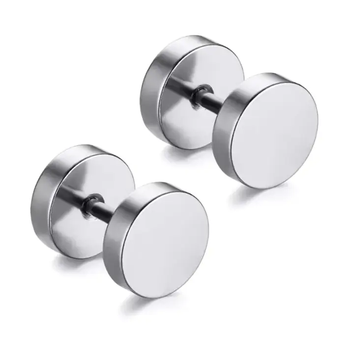 Boucles d'oreilles unisexes en acier inoxydable, 1 paire, plusieurs Types, couleur noir or, pour fem