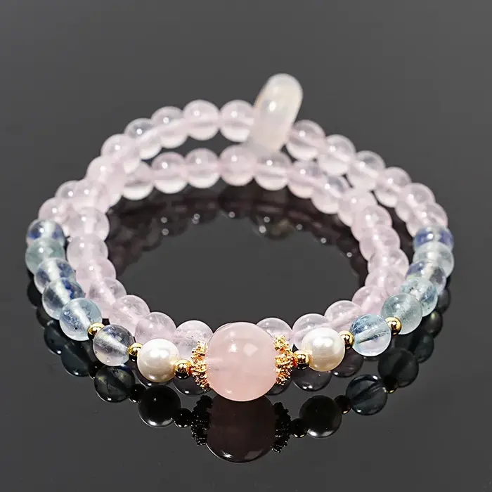 Xinghe diamant cassé haute qualité aigue-marine naturelle cristal Bracelet femmes cheval poudre coqu