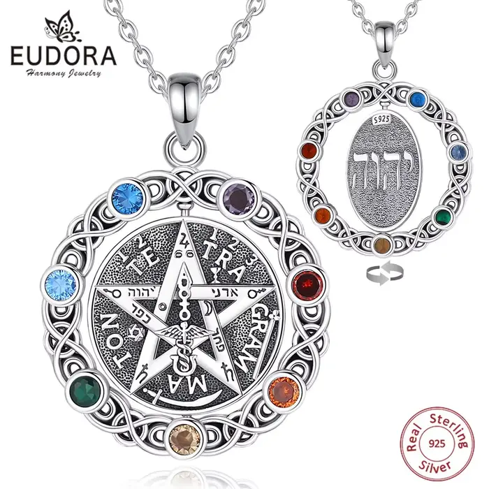 Collier pentagramme Eudora Original 925 argent sterling avec étoile chakra pour femmes et hommes occasions spéciales