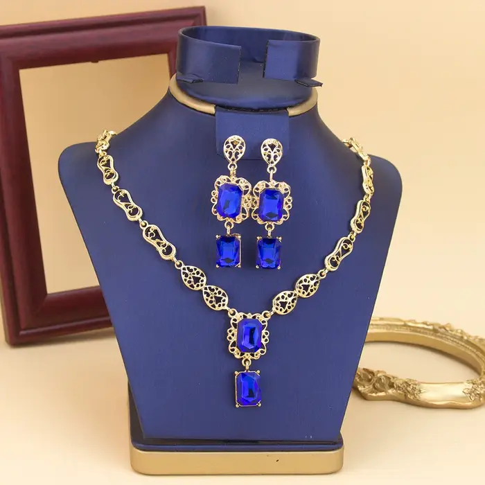 Ensemble collier et boucles d'oreilles de Style marocain pour femmes