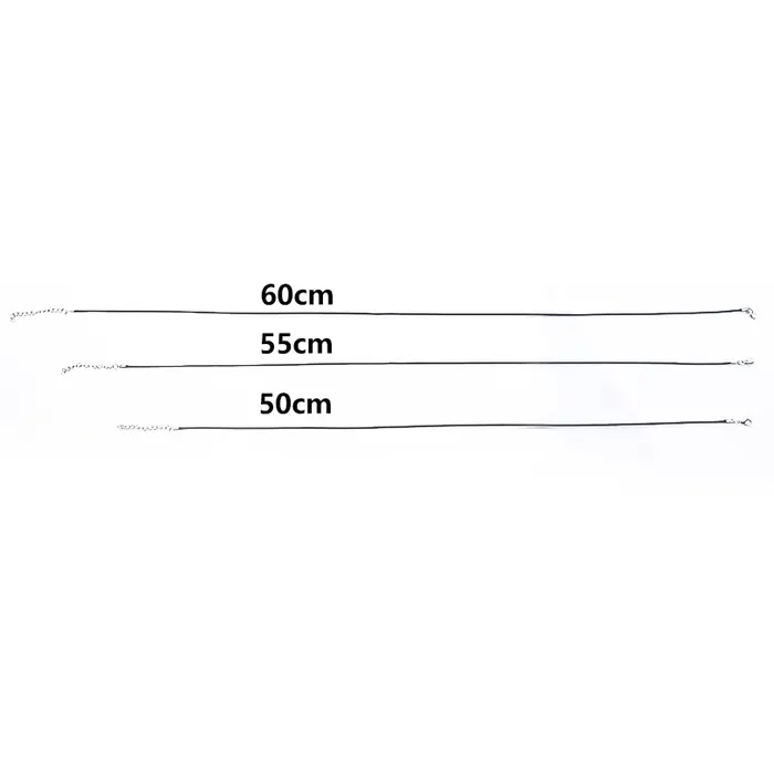 50/55/60cm cordon noir en cuir corde chaîne collier attache alliage chaînes étendues cire Pack colliers pour femmes hommes fermoir à homard