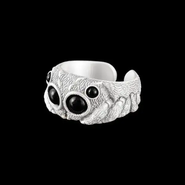 Bague araignée sautante de Style Punk faite à la main, réglable, ouverte, gothique, bijoux animaux, 