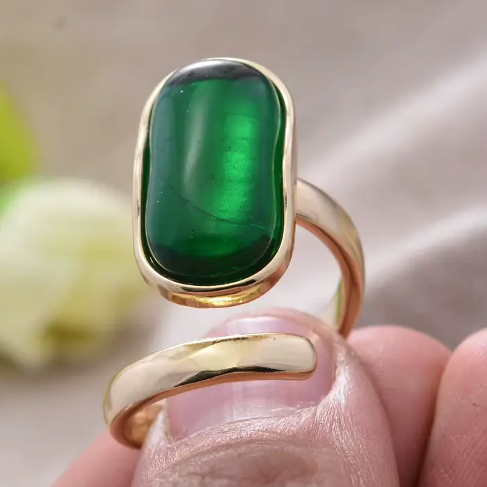 Bague de fiançailles de luxe pour femmes, pierre précieuse émeraude, couleur or jaune, bijoux pour f