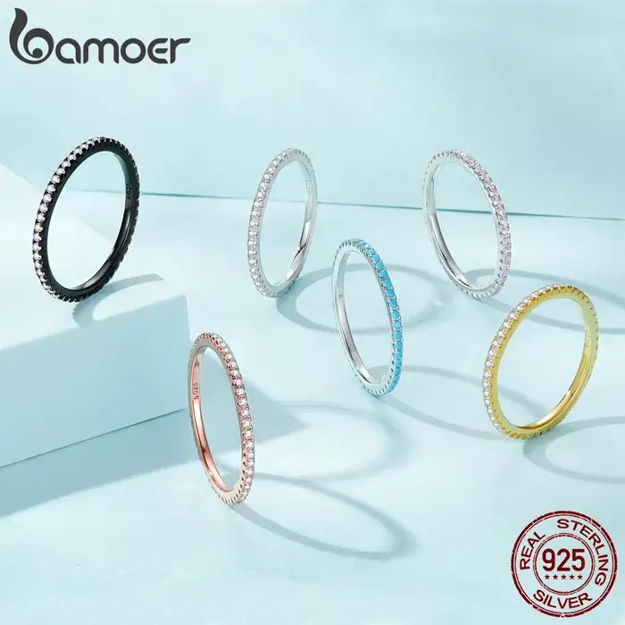 Bague en argent sterling 925 sertie de zircon multicolore mignonne et romantique pour femmes occasions spéciales mariage anniversaire noël