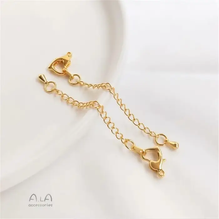 Chaîne d'extension de bracelet, chaîne en or véritable 18 carats, or blanc, or rose, accessoires de 