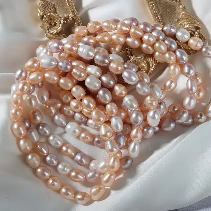 Bracelet de perles d'eau douce naturelles pour femmes, blanc, rose, violet, petites perles de riz, Simple, élastique, bijoux cadeau