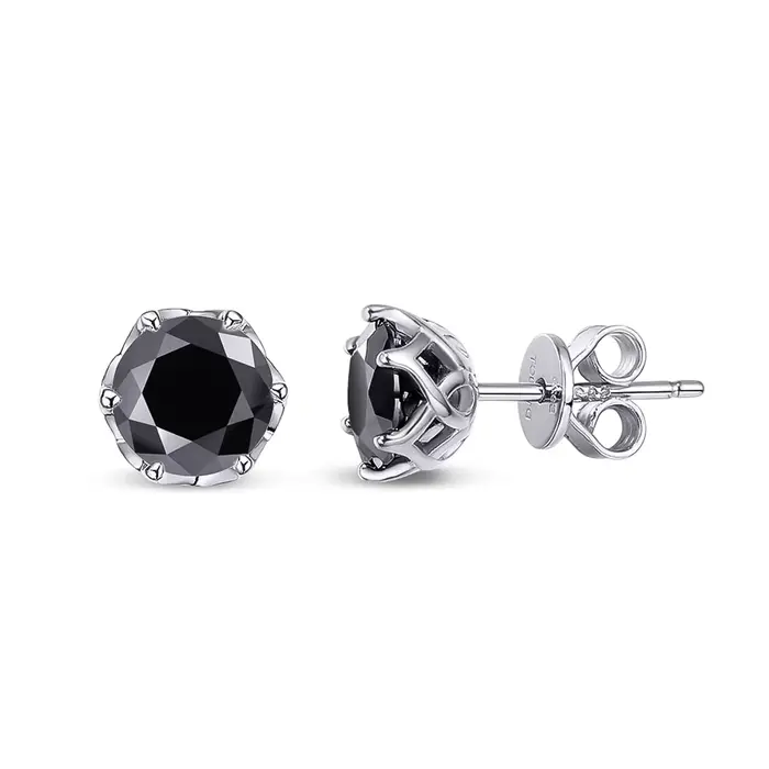MooYA-Boucles d'Oreilles en Moissanite pour Femme et Fille, Bijoux Fins en Argent S925, Vert, Noir, 
