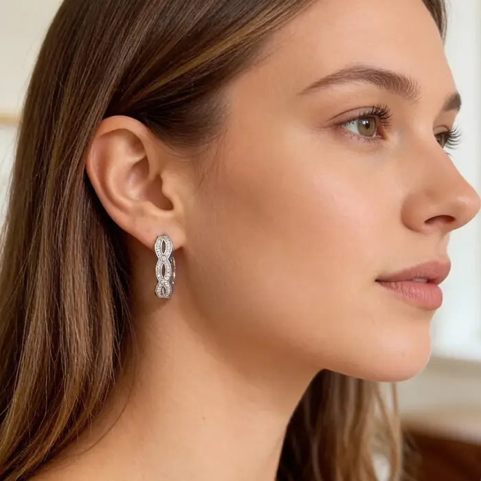 Boucles d'oreilles en forme de cercle amour éternel bijoux fins argent sterling 925 pour femmes cadeau romantique occasions spéciales