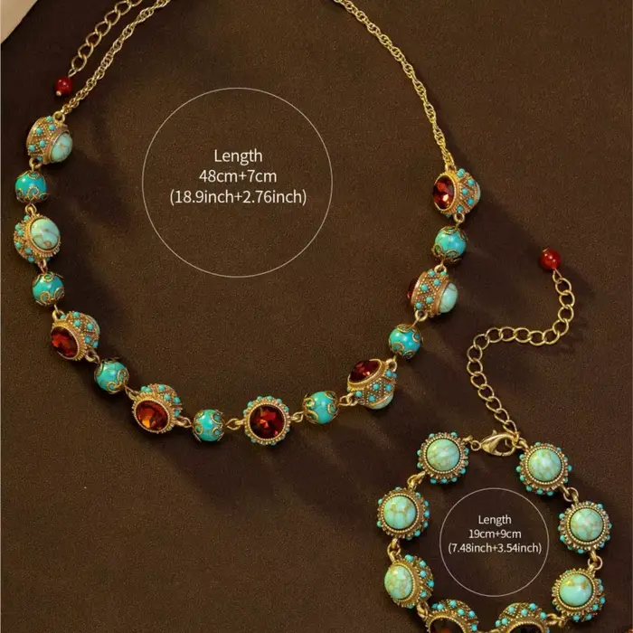 Collier en zirconium turquoise KEQIU
