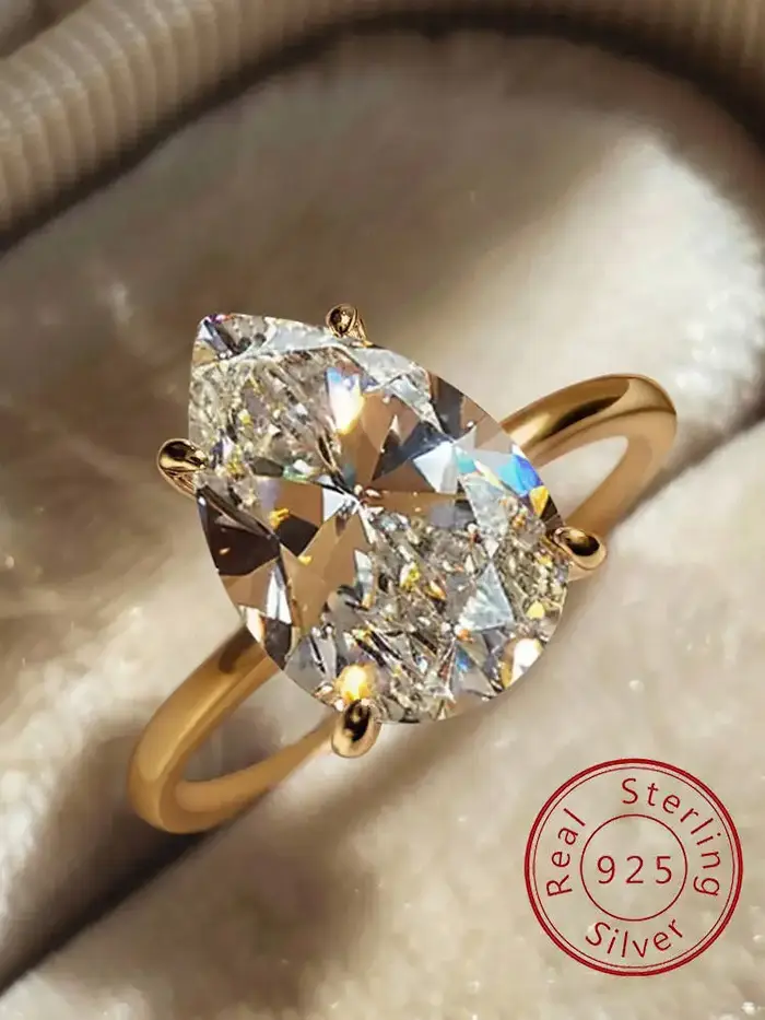 Bague en argent Sterling 925 en Zircon pour femmes