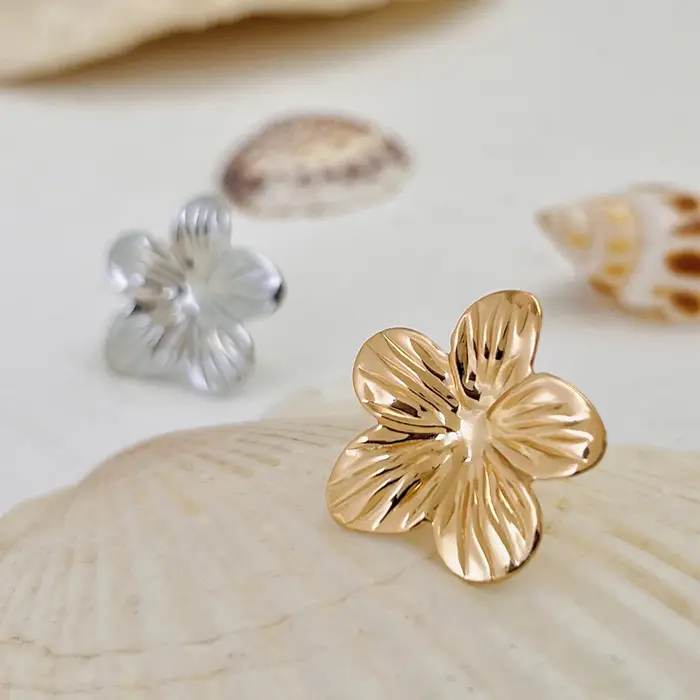 2 pièces/ensemble couleur or fleur oreille Clips boucles d'oreilles sans perforé pour les femmes mode pétale Floral