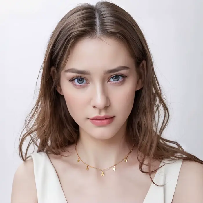 UHBINYCA Collier étoile simple et personnalisé pour filles, accessoires d'été imperméables en acier inoxydable poli