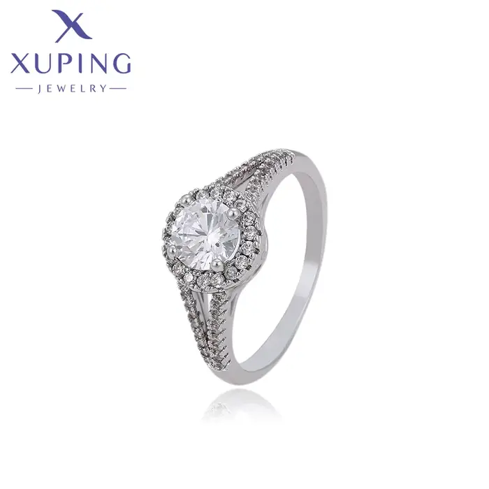 Xuping bijoux mode charme cadeau de mariage femmes bague de fiançailles avec plaqué Rhodium ZBR197