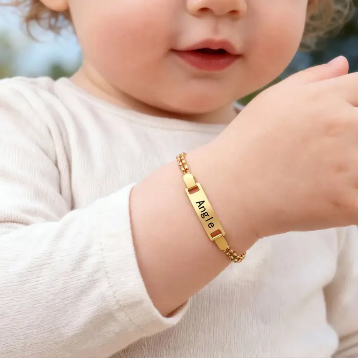 Bracelet personnalisé en acier inoxydable doré avec nom gravé pour filles occasions spéciales anniversaire mariage engagement