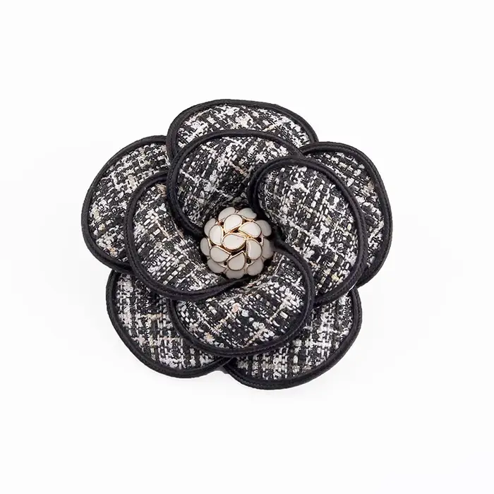 Broche de luxe haut de gamme en tissu camélia rétro, 9CM, nouvelle broche, accessoires de bijoux pour femmes, fleur de poitrine
