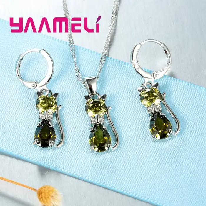 Ensemble de bijoux en argent Sterling 925 véritable pour femmes et filles