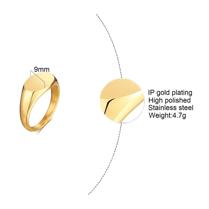 Bague chevalière, bague en acier inoxydable pour hommes