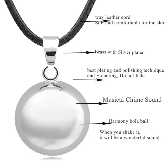 Collier pendentif boule FTP Bola pour femme enceinte cadeau bébé ange souhait grossesse tendance son occasion spéciale
