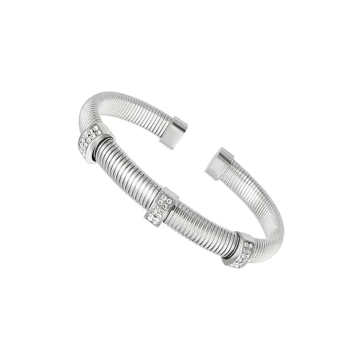 Exclusif nouveau élastique spirale en acier inoxydable ensemble de Bijoux charme 3 accessoires géomé
