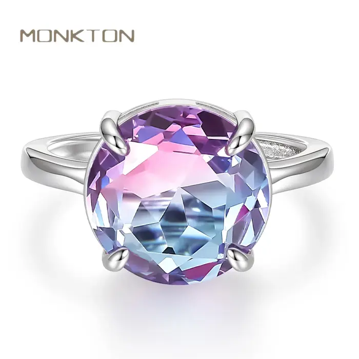 Monkton Rotterdam-Bague de Mariage en Verre Lavande Y2k pour Femme