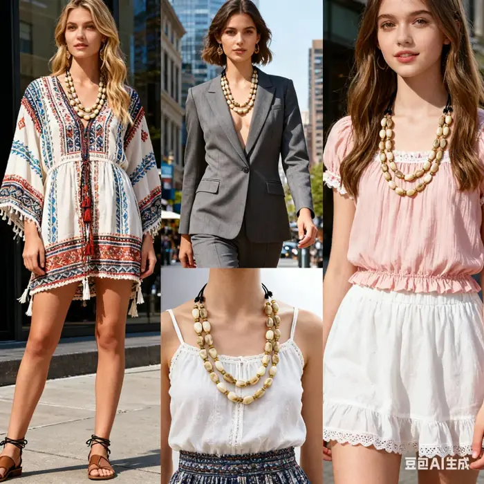 Collier de perles multicouches bohème pour femmes
