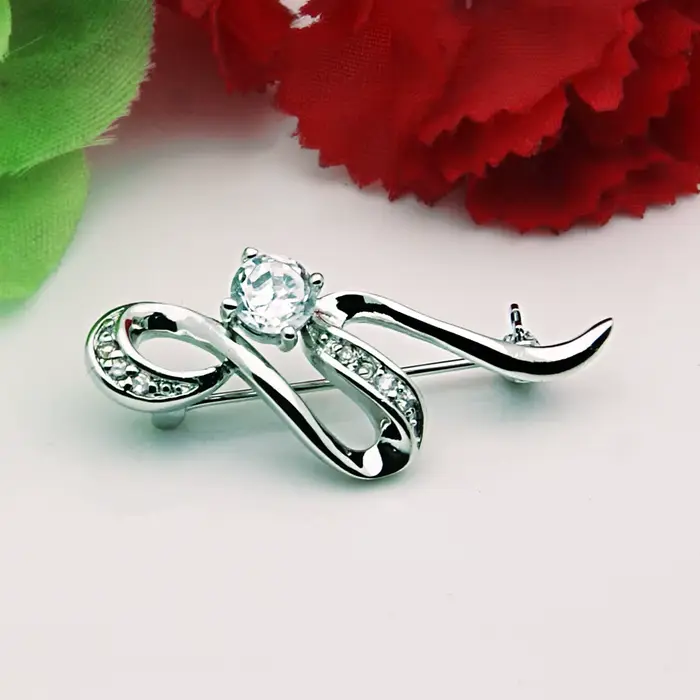 Broche élégante en argent regardé 100% pour femme, accessoires de robe châle, cadeau de bijoux, mode, vente en gros, 925