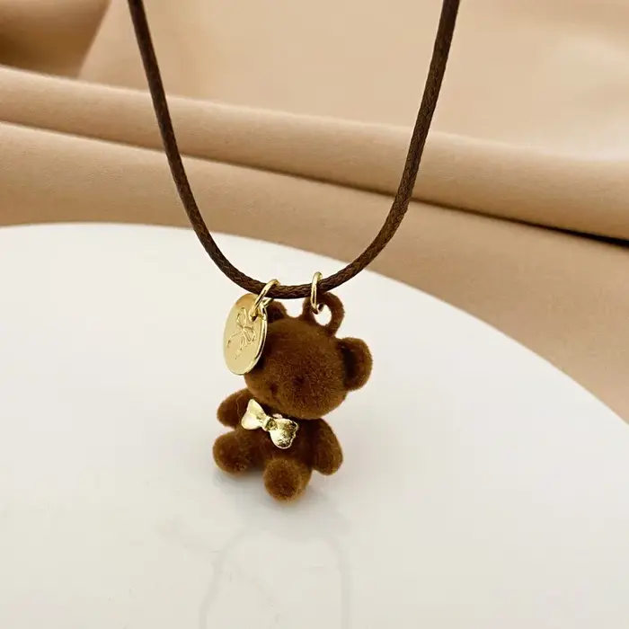 Collier pendentif ours en peluche mignon