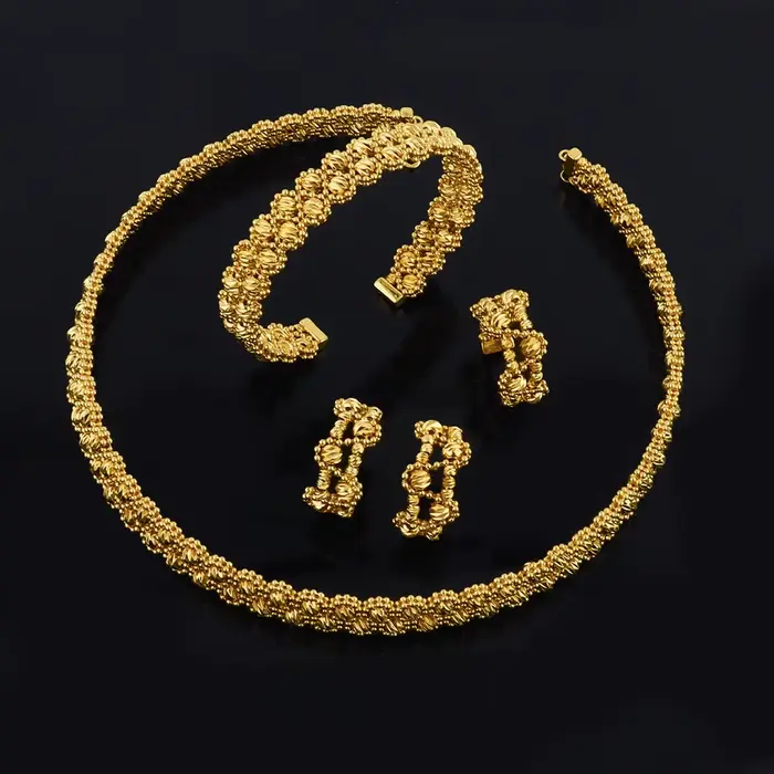 Collier, bracelet, bague, boucles d'oreilles, ensembles de bijoux pour femmes, cadeau de charme élég