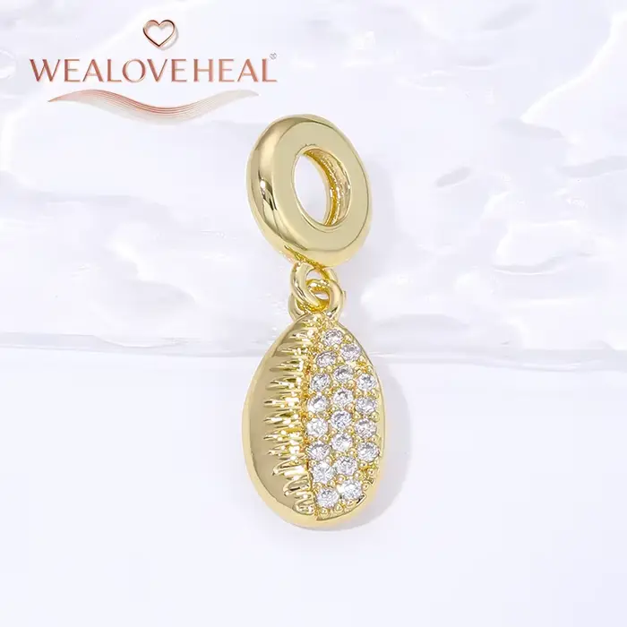 Perles pour bracelet en laiton plaqué or 18 carats avec motifs Lettre FE/Coquillage/Cœur/Tour Eiffel pour création de bijoux DIY femmes occasions spéciales