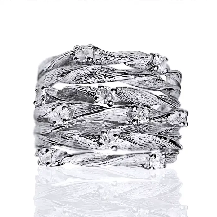 Huitan – bague croisée plaquée couleur or pour femmes, Design à large bande, moderne, tendance, acce