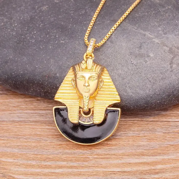 Nidin – collier pyramide de cristal Vintage pour hommes et femmes, pendentif de couleur or, pendenti