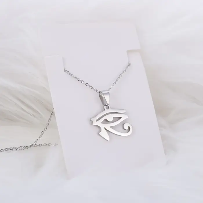Collier œil d'horus en acier inoxydable pour femmes, amulette Simple à la mode, bijoux amulette, cad