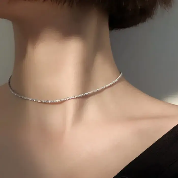 Collier en argent sterling classique pour clavicule, chaîne de pull, bijoux de charme haut de gamme, cadeau pour femmes occasions spéciales