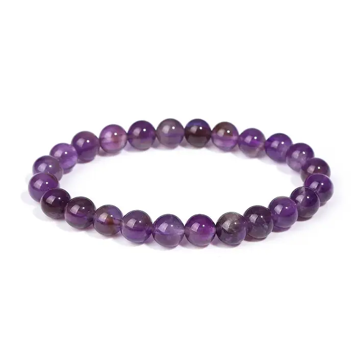 Bracelet améthyste en véritables perles de cristal naturel purifiant le corps véritable