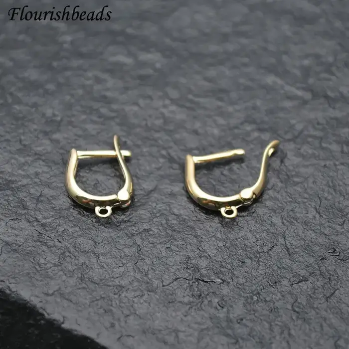 Prix de gros 100 pièces sans Nickel véritable plaqué or boucles d'oreilles crochets résultats de bijoux