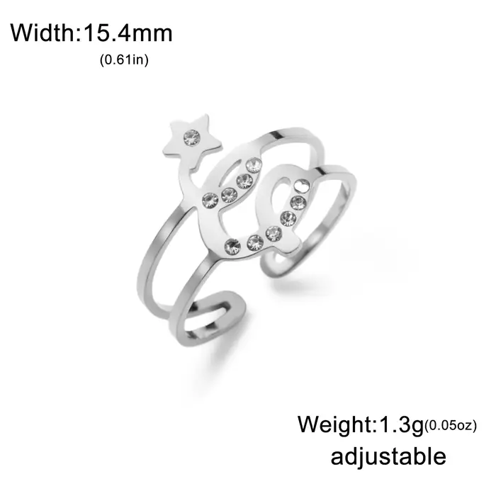COOLTIME – bague arbre de noël pour femmes, en acier inoxydable, ouverte, cadeau d'anniversaire, bij