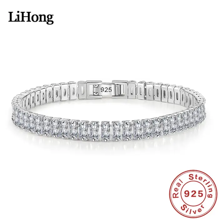 Bracelet en argent Sterling 925 pour femmes, bijoux élégants en cristal de Zircon, à la mode, de fia