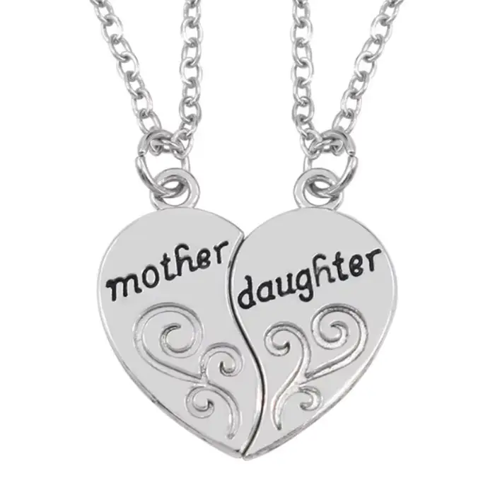 Collier pendentif maman et fille, chaîne de clavicule en métal, mode femme, fête des mères, décorati