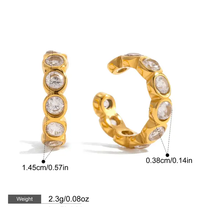 Boucles d'oreilles pendantes Yori populaires en zircon cubique brillant, plaqué or 18 carats PVD, ac