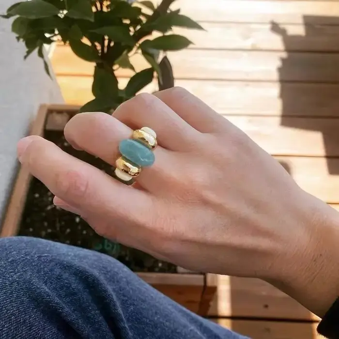 Bague élégante de couleur Turquoise